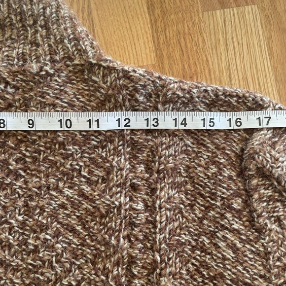 Vintage Pullover Chunky Hand Knitted Women’s Sweater Cowl/Turtleneck Brown/Tan - Picture 11 of 14